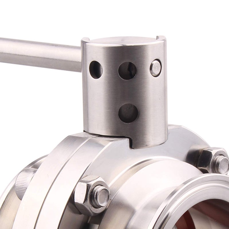 DERNORD Sanitary Butterfly Valve with Pull Handle Stainless Steel 304 Tri Clamp Clover (2.5" Tube OD) - Image 4